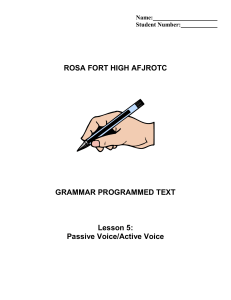 Passive Voice/Active Voice