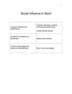 f) Social influence in sport