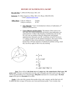 History of Math - Texas Woman`s University