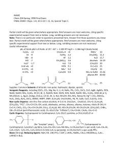 NAME Chem 204 Spring, 1990 Final Exam FINAL EXAM: Chaps. 1