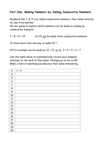 Making Numbers by Adding Consecutive Numbers