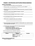 Chapter 7: Cell Structure and Function Review Questions