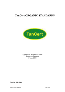 1.1 Scope of the TanCert Organic Standard