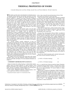 CHAPTER 29 THERMAL PROPERTIES OF FOODS Commodity Ref