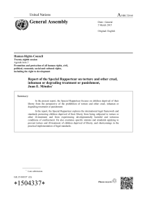 Report of the Special Rapporteur on torture and other