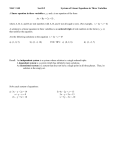 Systems of Linear Equations in Three Variables