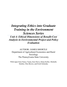 Integrating Ethics into Graduate Training in the Environment