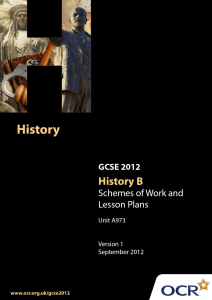 Historical enquiry - Sample scheme of work and lesson plan