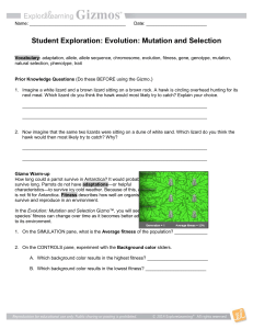 Evolution: Mutation and Selection