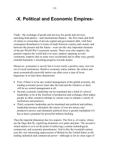 X. Political and Economic Empires