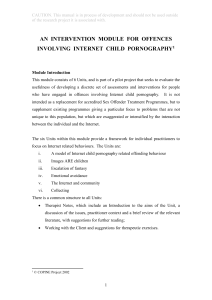 an intervention module for offences involving internet child
