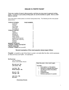 english 10: literary terms for poetry