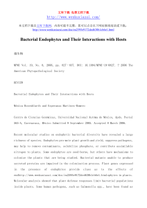 Bacterial Endophytes and Their Interactions with Hosts