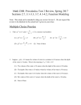 Math120R: Precalculus Test 2 Review, Spring 2017 Sections 2.7