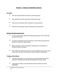 Section 1: Origins of Hereditary Science Key Ideas • Why was