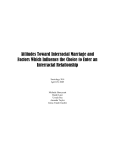 Attitudes Toward Interracial Marriage and Factors - UNC
