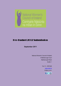 Pre-Budget Submission 2012 - The National Women`s Council of