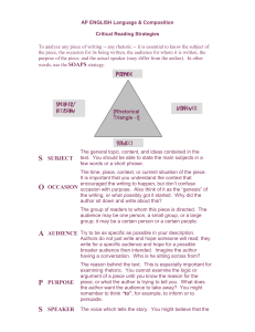 Rhetorical Triangle / S.O.A.P.S.Tone and D.I.D.L.S.