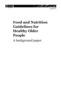 Food and Nutrition Guidelines for Healthy Older