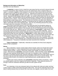 Background Information on Meteorites