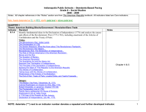 Indianapolis Public Schools – Standards-Based Pacing