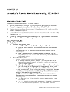 America`s Rise to World Leadership, 1929-1945