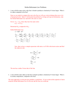 Stefan-Boltzmann Law Problems