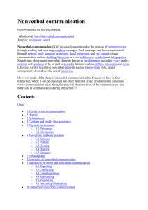 [edit] Functions of nonverbal communication