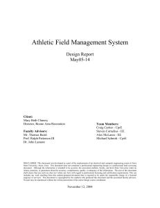 Athletic Field Management System - Senior Design