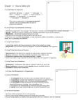 Biology 3A Notes - Chapter 1 Life