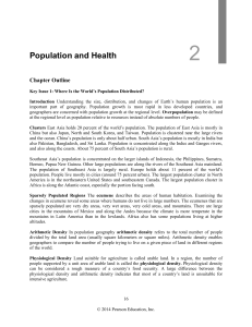 Chapter 2: Population and Health 2 Population and Health Chapter