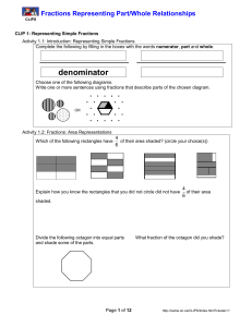 CLIP 1: Representing Simple Fractions