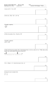 Discovery Math Summer 2016 Review Final Exam