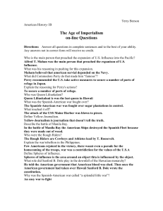 Terry Beeson American History-1B The Age of Imperialism on