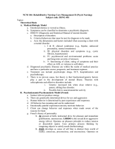 NCM 104: Rehabilitative Nursing Care Management II (Psych Nursing)