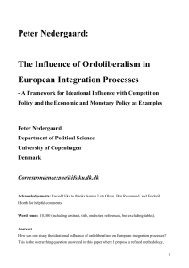 Peter Nedergaard: The Influence of Ordoliberalism in European