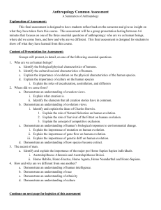 Anthropology Common Assessment