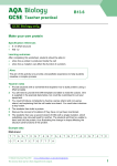 Teacher practical Make your own protein Specification references