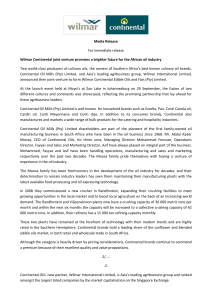 Media Release For immediate release Wilmar Continental joint