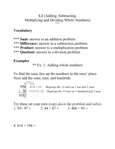 Chapter 1 Variables, Expressions, and Integers
