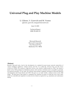 Universal Plug and Play Machine Models