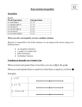 Representing Inequalities Inequalities Recall: Word Expression