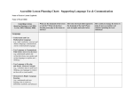 Language Accessible Lesson Planning Chart