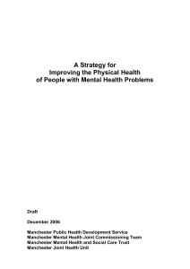 Strategy for improving Physical Health of People with Mental Health