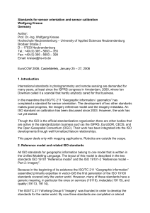 Standards for sensor orientation and sensor calibration