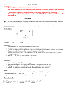 Gr X Physics Practicals Instructions: Please write these experiments