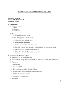 INSULIN, GLUCAGON, AND DIABETES MELLITUS