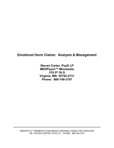 Analysis of Emotional Harm Claims