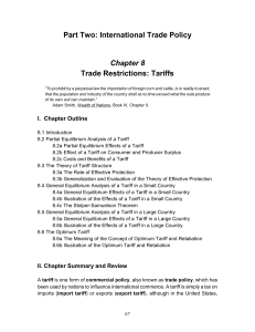 Chapter 8 / Trade Restrictions: Tariffs