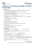 Activity 4.1.1 The Science of Flight: The Spirit of Innovation